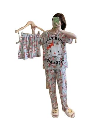 China QUICK DRY Women's Pajamas Print Cartoon Fiscal Long Sleeve Cute Women's Pajamas Set New Women's Pajamas for sale