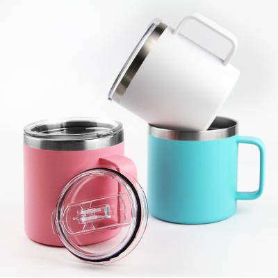 China Powder Coating Surface Vacuum Stainless Steel Tumbler Coffee Mug Viable Coffee Mugs Handle Cups for sale