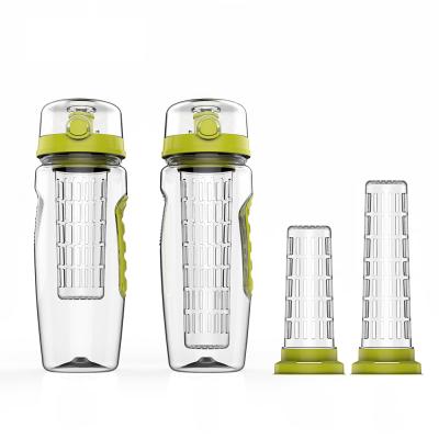 China Tritan Fruit Infuser Sustainable Plastic Water Bottle 32oz BPA Free Plastic Water Bottle for sale