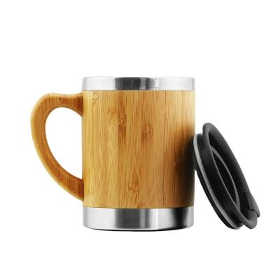 China New Design Stainless Steel Portable Bamboo Coffee Mugs Sustainable Bpa Free Custom Logo for sale