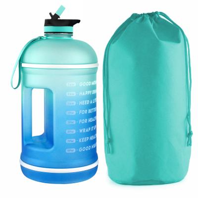 China New Design Viable Color Changing 1 Gallon BPA Free Sport Motivational Plastic Water Bottles Custom Logo Plastic With Straw Lid for sale