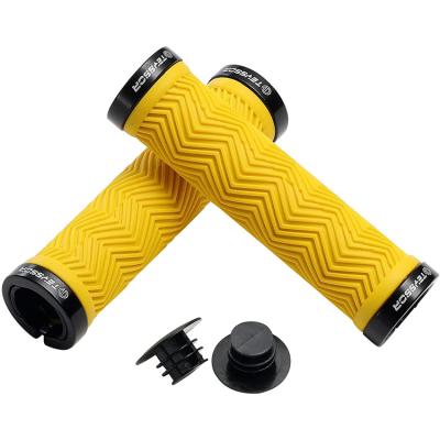 China Durable Non-Slip Cushioning Mountain Bike Grips Double Lock Top, Bicycle Non-Slip Cushioning Handlebar Grips 130mm for MTB Downhill for sale