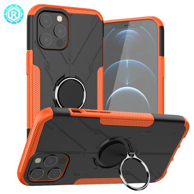 China Anti-drop Phone Iphone 12 Max Shockproof Pro Phone Back Cover With Ring Kickstand For Cell iphone 12 Max Pro Case for sale