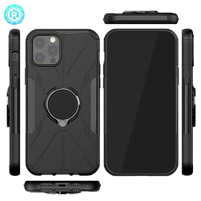 China Top New Roiskin Design Mecha Phone Case TPU Protective PC 2 In 1 Design Shockproof Phone Case With Rotation Ring Kickstand For iPhone 12 Pro for sale