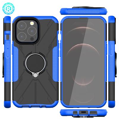 China Anti-drop 13 pro cell phone case with magnetic ring holder car cover for iphone 13 pro shockproof silicone case for sale