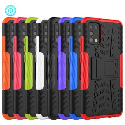 China Shockproof Kickstand TPU PC Kickstand Glow Phone Case For Samsung A20s for sale