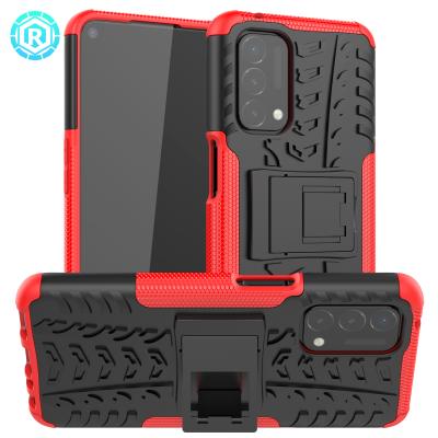 China Free Sample OEM/ODM Shockproof Anti-drop Phone Case With Kickstand TPU 2 PC In 1 Cell Phone Cover For Oneplus Nord N200 5G for sale