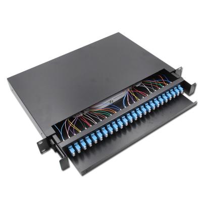 China ODF 24 Port Fiber Optic Patch Panel Enclosure Box 24Core Drawer Joint for sale