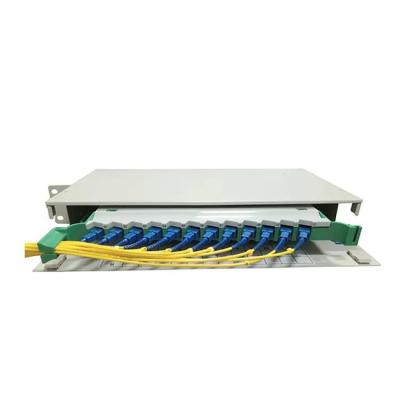 China 1U ODF Patch Panel Rack Mount Distribution Frame 12 Core Fiber Patch Panel SM for sale