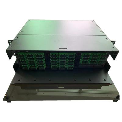 China 3RU MPO MTP Patch Panels 108F Fiber Patch Panel SC APC Holds 9 LGX Adapter for sale