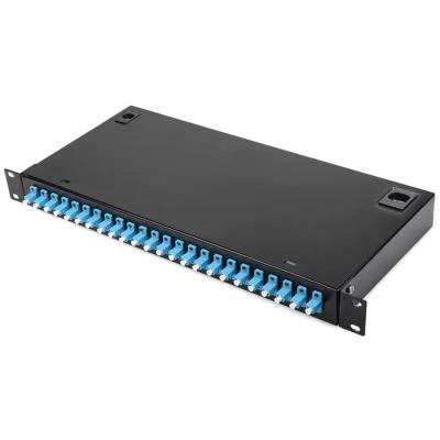 China Rackmount Patch Panel Metal FTTH Wallmount Termination Box 24 LC Duplex Coupler for sale