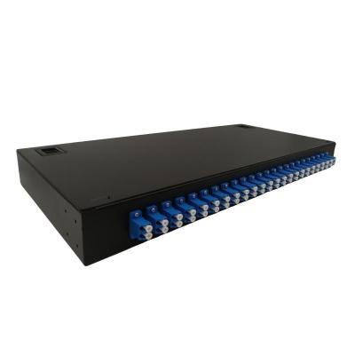 China 48 Core LC Duplex Fiber Optic Patch Panel Black Color for sale