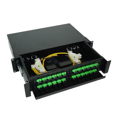 China 1U Metal 24 Port Fiber Optic Patch Panel Terminal Box for sale