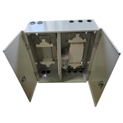 China Metal Wall Mount Fiber Enclosure 72 Core With 2 Door And Dual Locks for sale