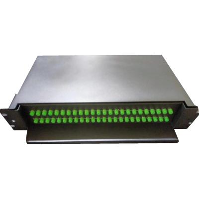 China 48C FC APC Sliding Rack Mount Optical Patch Panel With G652D/G657A1 for sale