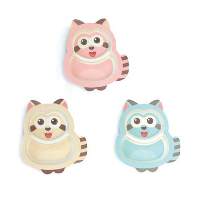 China Cute Bamboo Fiber Children Tableware Kids Gift Kids Cartoon Dish Stocked Feeding Dish D1801 for sale