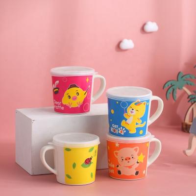 China Hot Selling Bamboo Fiber Baby Cup Children's Drinking Mug With Silicone Lid For Kids for sale