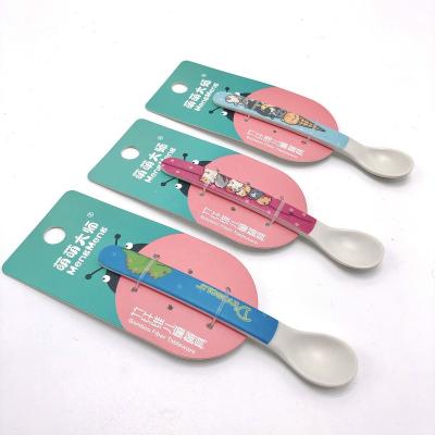 China 2011 Wholesale Price Kids Bamboo Spoon Fiber Dinner Spoon Viable BPA Free Baby Food Spoon for sale