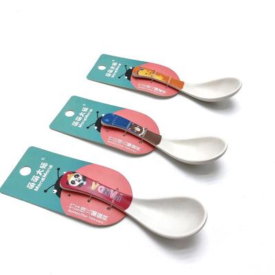 China Hot-selling Sustainable Fiber Kids Bamboo Kids Feeding Spoon Big Soup Spoon for sale