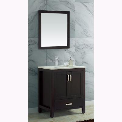 China America CLASSIC Style 30 Inch Solid Wood Floor Standing Wooden Bathroom Vanity With Single Basin for sale