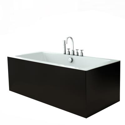 China Freestanding factory direct acrylic material freestanding bathtub in black and white for sale