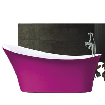 China Pink And White Acrylic Plastic Small Freestanding Color Freestanding Bathtub For Adult for sale