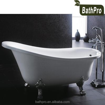 China European style small freestanding zise acrylic freestanding bathtub with claw feet for sale