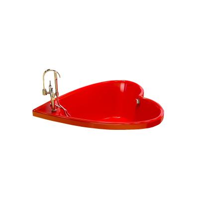 China 150 Function Deep Soaking Bathtub Hotel Project Deep Soaking Drop In Heart Shape Acrylic Bathtub for sale