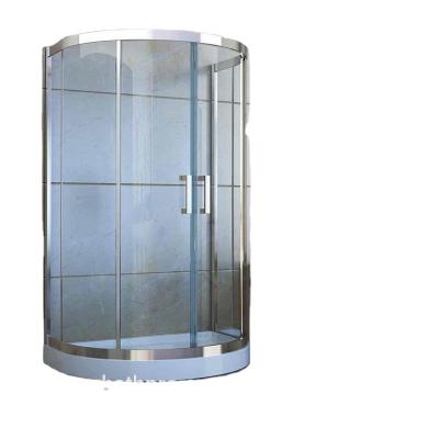 China Modern Round Shape Acrylic Tray Shower Enclosure Tempered Glass Shower Room With Sliding Door for sale