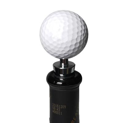 China Cheap Custom 11.2cm Silicone Rubber Golf Ball Shape Wine Bottle Stopper Personalize for sale