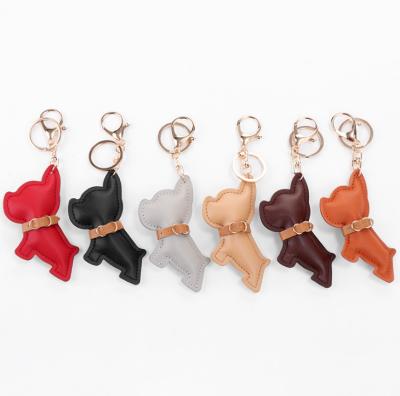 China Lovely Dog Design PU Leather Materials Key Chain Accessories For Bag Decoration for sale