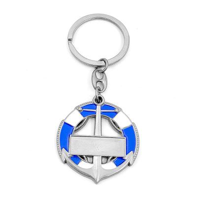 China Cheap metal fischer anchor shape keychains , nickel made metal key chain for print for sale