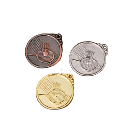 China Europe No MOQ Factory Price Gold Custom Zinc Alloy Badminton Sports Game Reward Souvenir Prize Cheap Sport Silver Copper Metal for sale