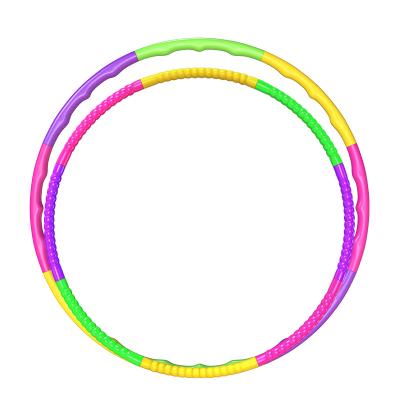 China Bodybuilding Plastic Polynesian Dance Ring Yoga Hoops For Kids Weighted Circles Detachable Portable Sports Exercise Fitness for sale