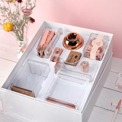 China Customize Home Office desk organizer rose gokd accessories desk divider desk accessories for sale