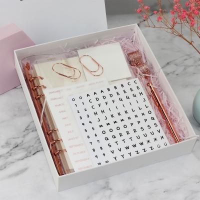 China PVC Clear Clear Office Supply Series Loose Leaf Foiled Stickers Rose Gold Planner Accessory Box for sale