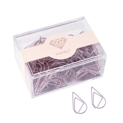 China Modern Drop Shaped Paper Clips For Office Supplies Cute Purple Paper Clips Set for sale