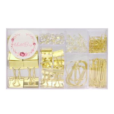 China Push Cliping Paper Clips Logo Custom Gold Jumbo Office Clips 2Inch Pins Sets Office Supplies Gold Accessories for sale