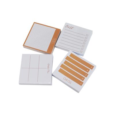 China Promotional Creative Colorful Paper Self Adhesive Custom Logo Note Pad Pads Blank Notepad for sale