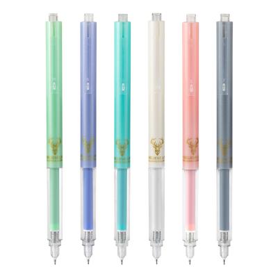 China Normal School Office Stationery Supplies 0.5mm Gel Pen With Deer Picture Black Gel Ink Pen for sale