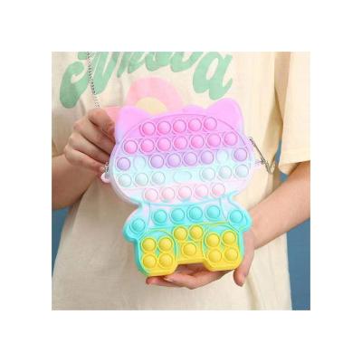 China 2022 New Design Large Size Silicone Bubbles Fingertip Wallet Toy Pops Handbag Children's Toy Wallet for sale