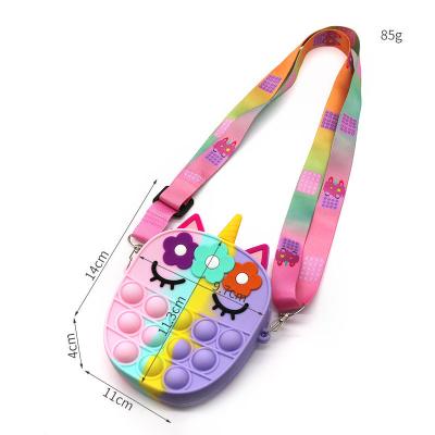 China New safety fidgety person toys pops snap silicone sensory push bubbles fidgety person coin purse stationery storage bag for sale