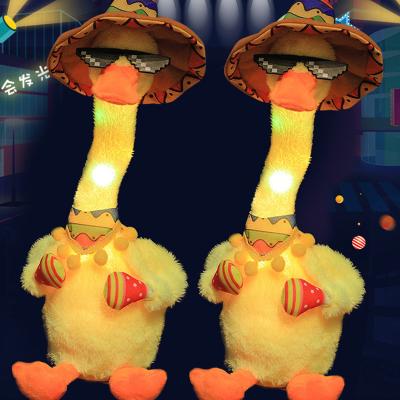 China Electronic Dance Duck Toy-Singing Talking Dancing With Plush 2021 Lighting Stuffed Doll Repeat What You Say for sale