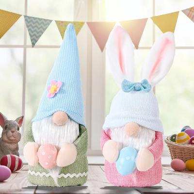 China New Trendy Large Easter Bunny Rabbit Plush With Eggs For Decor Soft Stuffed Rabbits Plushies Decoration for sale