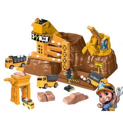 China DIY Project Building Construction Site Building Parking Lot Toys Kids Play Plastic Construction Site Game Car Garage Toys for sale