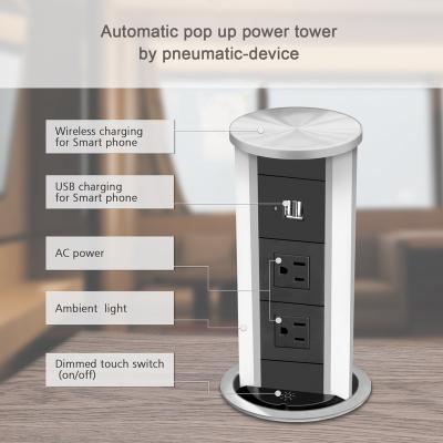 China Residential / Multi-Purpose Concealed Smart Auto Outlet Outlet With Power Switches And Wireless Charger Sockets for sale