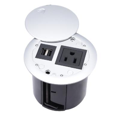 China Residential / General Purpose Round Cover Outlets With Quick Charger USB A+ C C Power Plugs for sale