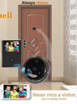 China Aluminium Alloy WiFi Video Doorbell With Peephole , 120 Degree Wide Angle for sale