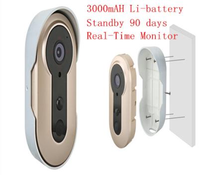 Κίνα φακός WIFI τηλεοπτικό Doorbell 3.6mm πραγματικό - ο χρόνος μακρινό έξυπνο Doorphone ενσωματώνει την μπαταρία προς πώληση