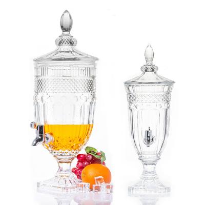 China Professional fashioned Luxury lead-free crystal glass 5L glass juice beverage dispenser Te koop